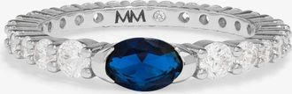 Melinda Maria Womens Maven Ring In Silver Blue Sapphire