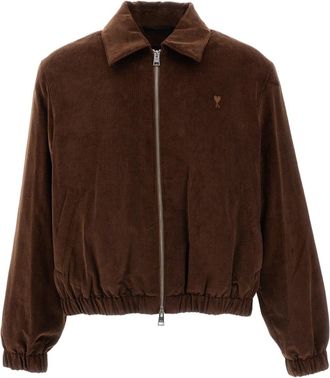 Ami Brown Ami De Coeur Corduroy Padded Jacket
