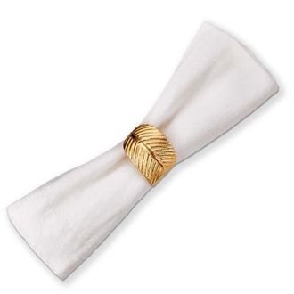Tag Leaf Napkin Ring Brass Gold Aluminum for Thanksgiving Decor at Nordstrom
