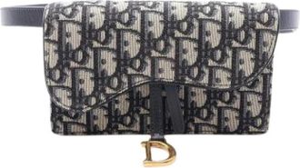 Dior Pre-owned Saddle Bag - Dames - Vintage Heuptassen - Blauw - ONE Size - Leer - Vintage