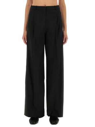 The Garment Straight Wide Fit Trousers - Black