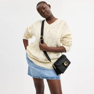 Coach leren schoudertas Tabby 26 zwart