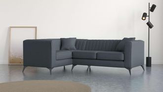 HOME AFFAIRE Ecksofa »MATTHEW L-Form ideal für kleine Räume, Masse B/T/H: 240/167/74 cm« elegantes Designsofa, Steppung im Rücken, incl. Zierkissen