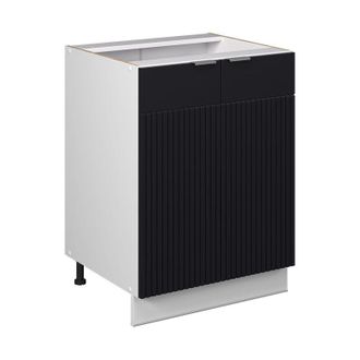 Vicco Mueble Bajo De Cocina Fame-line, Rayas Negras, 60 Cm Sin Encimera, Vicco