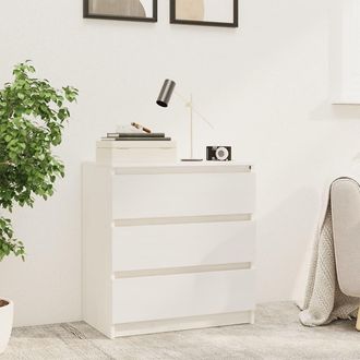 vidaXL Vidaxl - Mesita De Noche Madera Maciza De Mango Blanco 60x36x64 Cm