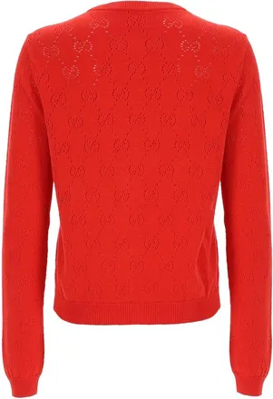 Gucci Silk and Cotton Blend Cardigan - Red