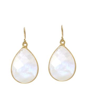 Liv Oliver 18K Plated Moonstone Drop Earrings