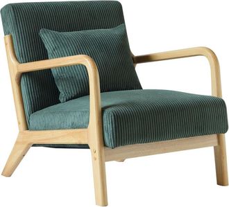Nordlys Sill&oacute;n en madera y terciopelo verde