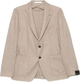 Tagliatore Taupe Blazer In Virgin Wool