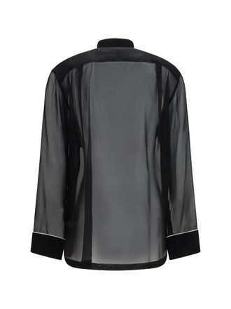 Dolce & Gabbana Sheer Silk Chiffon Shirt - Black