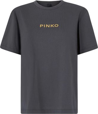 Pinko Pinko, Tops, Dames, Grijs, XS, Katoen, Strepitoso T-shirt