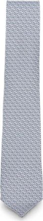 Ferragamo Grey Patterned Logo Tie