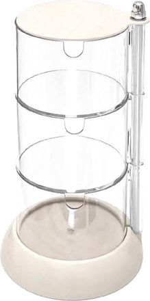 No Brand Caja De Joyer&iacute;a De Acr&iacute;lico Transparente De 3 Capas, Estuche Giratorio De 360&deg; Para Hisopos De Algod&oacute;n Y Esponjas De Maquillaje Para Pendientes