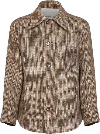 Ami Single-Breasted Coat - Heren - Mantel - Bruin - L - Wol - Jassen
