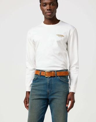 Wrangler H&uuml;ftg&uuml;rtel WRANGLER WRANGLER G&uuml;rtel Western Stitch Belt, Herren, Gr. 11,5, braun, Obermaterial: 100% Rindsleder Leather cow., G&uuml;rtel H&uuml;ftg&uuml;rtel