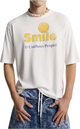 Dsquared2 Smile T-Shirt - Heren - T-shirts - Wit - M - Katoen - Tops