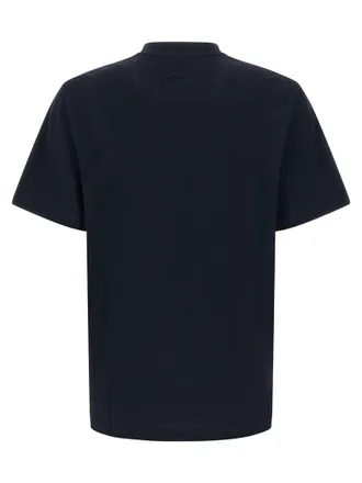 Brioni Tone-on-Tone Logo Embroidered T-Shirt - Navy