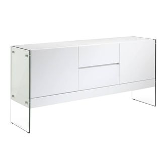 Angel Cerd&aacute; White MDF Sideboard with Tempered Glass Legs