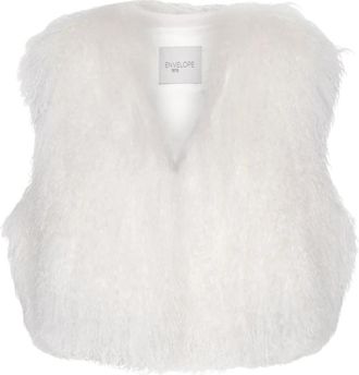 Envelope 1976 Luxe Tibetaans Lam Bont Cropped Vest - Dames - Bodywarmers - Beige - XS - Wol - Jassen