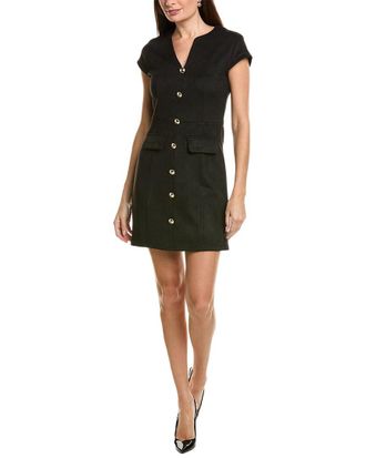 Ellen Tracy Faux Suede Cap Sleeve Dress