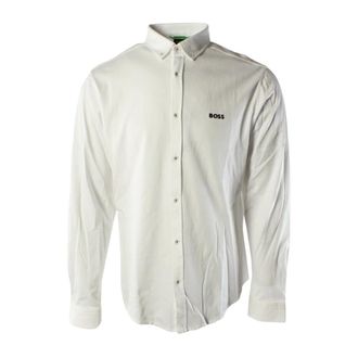 HUGO BOSS B Motion L Shirt - Heren - Casual Overhemden - Wit - M - Katoen - Overhemden