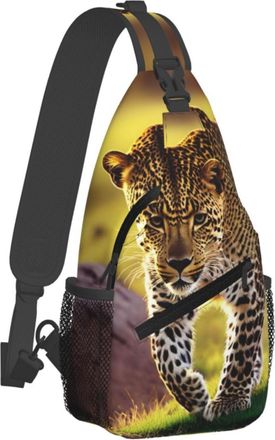 Generic Unisex Shoulder Crossbody Bag Leopard Cheetah Art Sling Backpack Lightweight Shoulder Bags for Women Men Camping