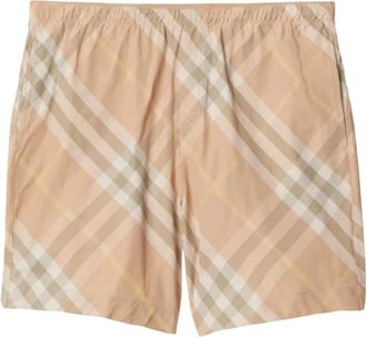 Burberry Check Pattern Swim Shorts, Size Medium