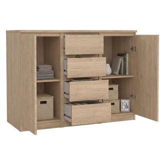Dmora Aparador Alix, Buf&eacute; De Sal&oacute;n, Aparador De Sal&oacute;n, Despensa De Cocina, 121x50 H91 Cm, Roble - Dmora