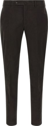 Incotex Black Slim-Fit Tailored Structured Pants