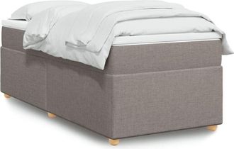 vidaXL Vidaxl - Cama Box Spring Con Colch&oacute;n Tela Gris Taupe 90x200 Cm