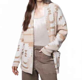 Splendid Cierra Aztec Cardigan In Burnt Orange Aztec
