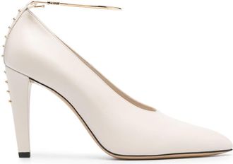 Fendi Filo 95mm leather pumps - women - Calf Leather/Calf Leather/Calf Leather - 39 - Neutrals