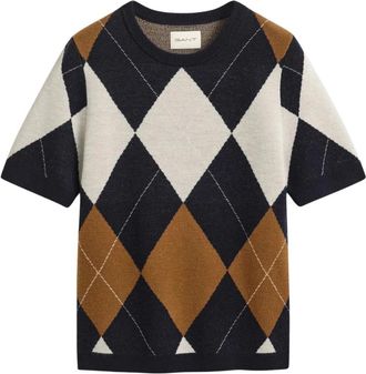 GANT Truien & Vesten, Dames, Veelkleurig, XL, Wol, Round-neck Truien