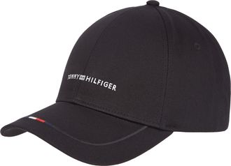 Tommy Hilfiger Mens Foundation 6 Panel Cap with Logo, Black (Black), One Size