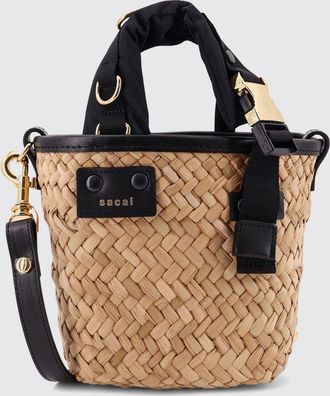 sacai Borsa Sacai in rafia intrecciata e pelle