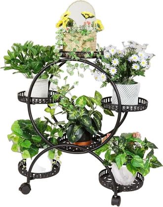 OEM Soporte Para Plantas De 4 Niveles, Con Capacidad Para 6 Macetas, Construcci&oacute;n Robusta De Hierro