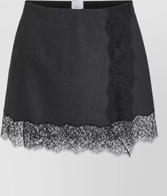 Dior skirt asymmetric hem lace trim side detail