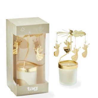 Tag Snowcap Angel Carousel Candle Holder Gold Metal Tealight at Nordstrom