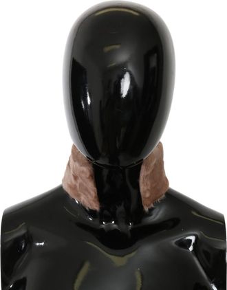 Dolce & Gabbana Dames Sjaal van lamsleer met Beige Bontkraag