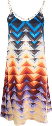 Paco Rabanne Elegante Multicolor Midi Jurk - Dames - Korte kleedjes - Veelkleurig - L - Polyester - Kleedjes