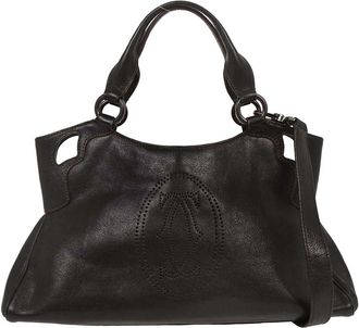 Cartier Cartier Marcello Handbag Leather Brown Leather Handbag (Pre-Owned)