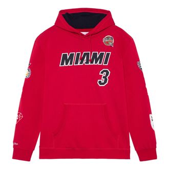 Mitchell & Ness x NBA Miami Heat HOF Fleece Hoodie Dwyane Wade 3 FPHD6861-MHEYYDWASCAR