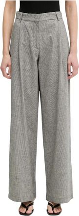 Sessun Super High Waist Wide Broeken - Dames - Wijde Broeken - Grijs - M - Katoen - Broeken