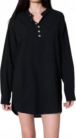 Natalie Martin Apres Collarless Deep V-Neck Top In Black