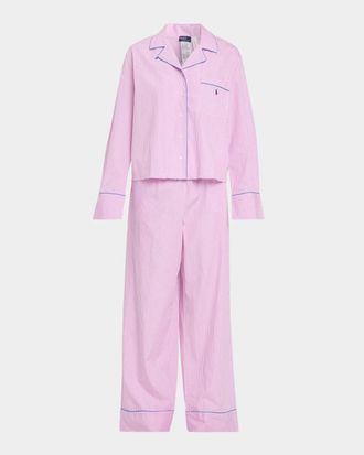 Polo Ralph Lauren Striped Poplin Long-Sleeve Pajama Set