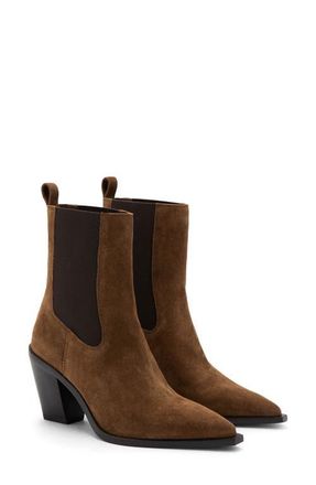 Mango Suede Ankle Boot in Tobacco Brown at Nordstrom, Size 10Us