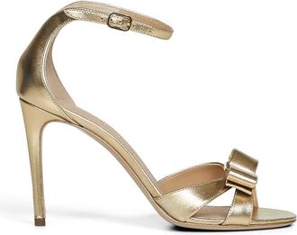 Ferragamo Roxy 95 Sandal - Dames - Sandalen met hakken - Geel - 38 1/2 EU - Leer - Schoenen