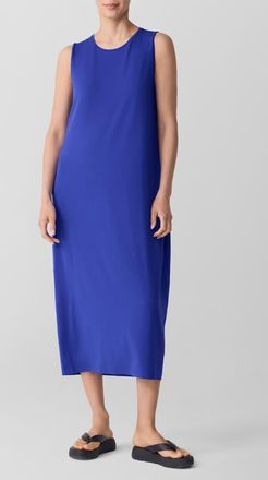 Eileen Fisher Round Neck Oval Stretch Sleeveless Midi Dress in Royal at Nordstrom, Size X-Small
