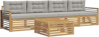 vidaXL Conjunto De Sof&aacute;s De Exterior 5 Uds. Blanco Y Gris Claro Vidaxl