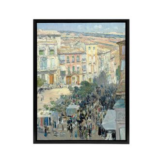 Artery8 View of a Southern French City Hassam Framed Canvas Wall Art Print | Size: W24 x H32